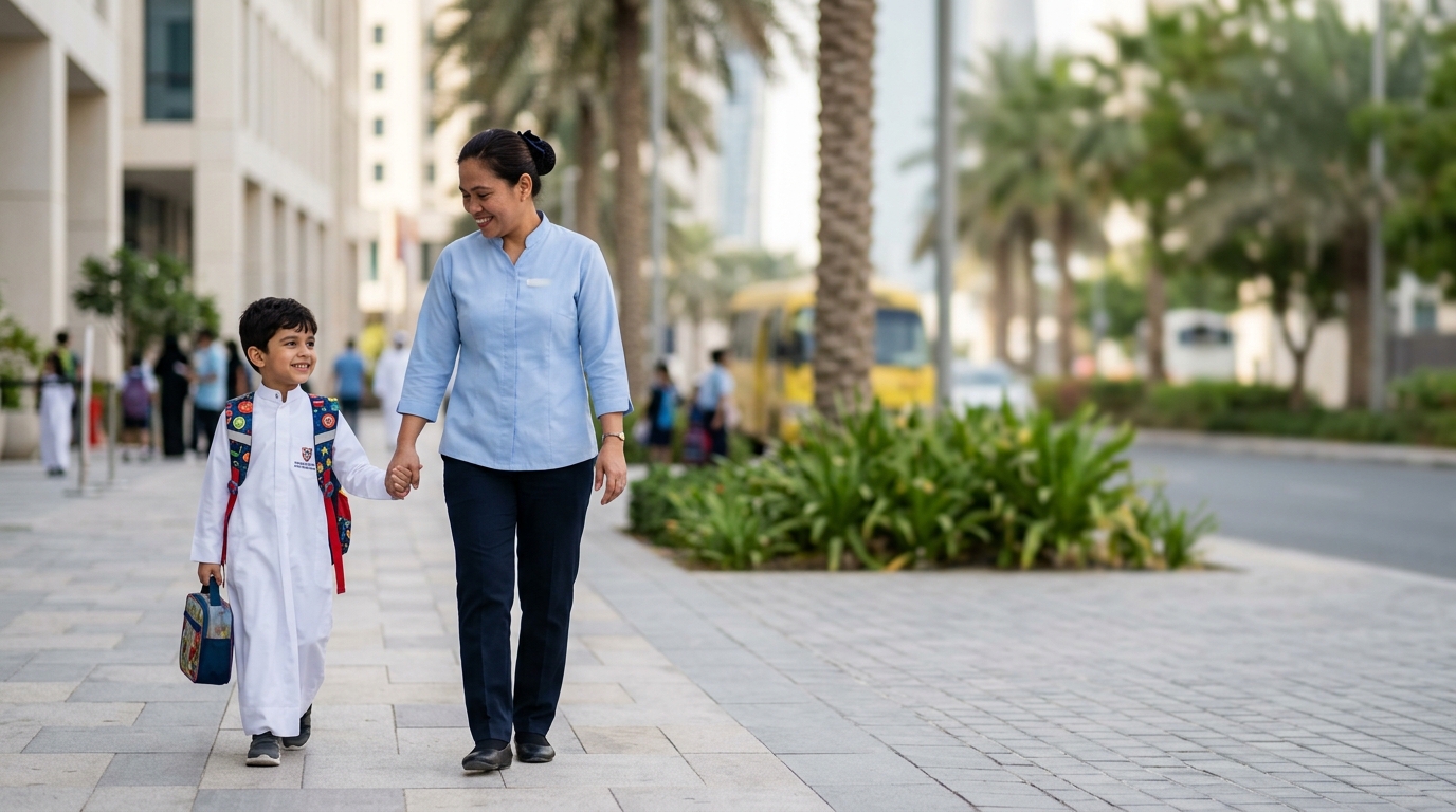 اليوم الدراسي مع مربية اطفال في قطر